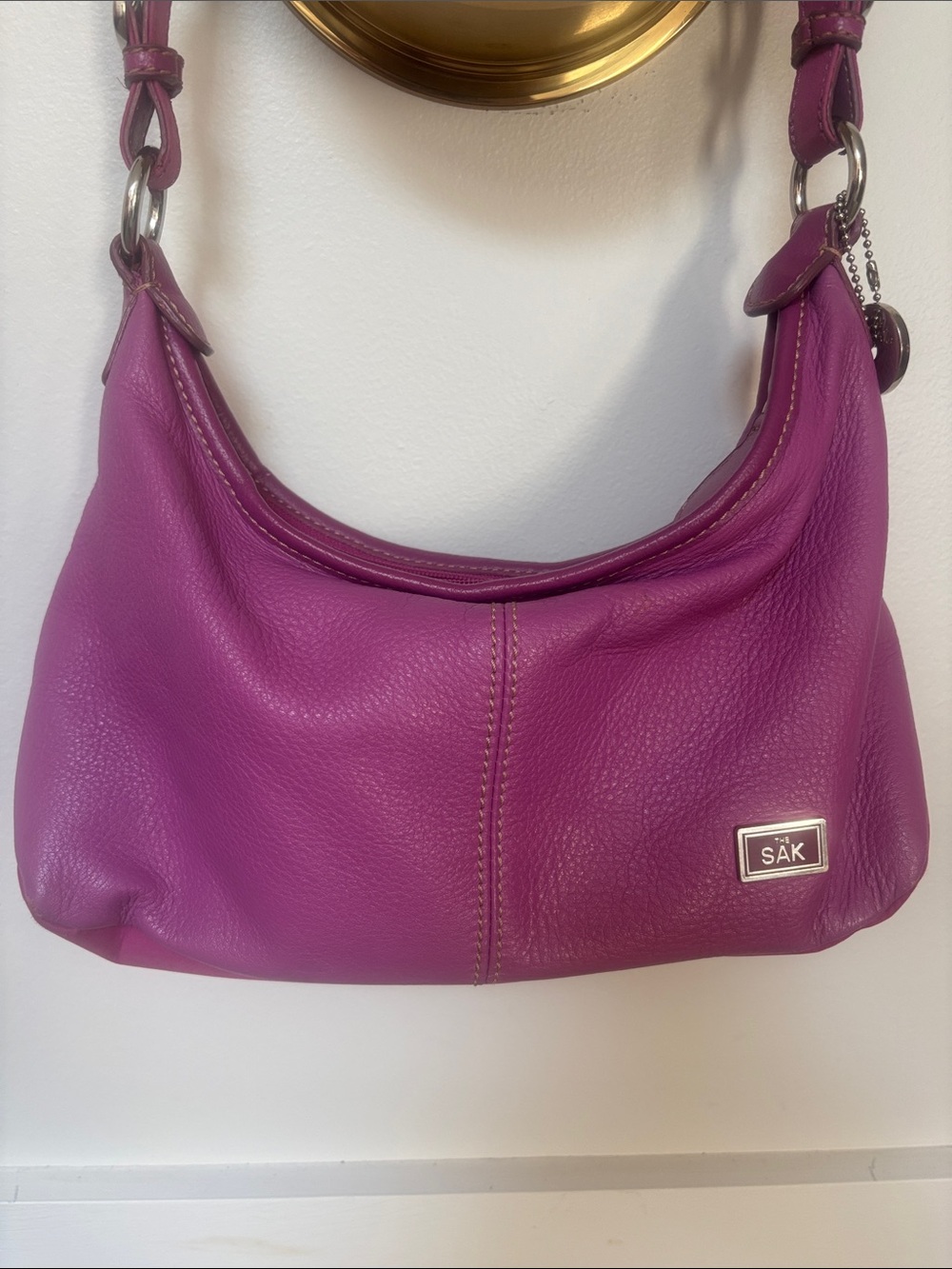 The Sak Fifth Avenue Fuchsia Leather Shoulder Bag